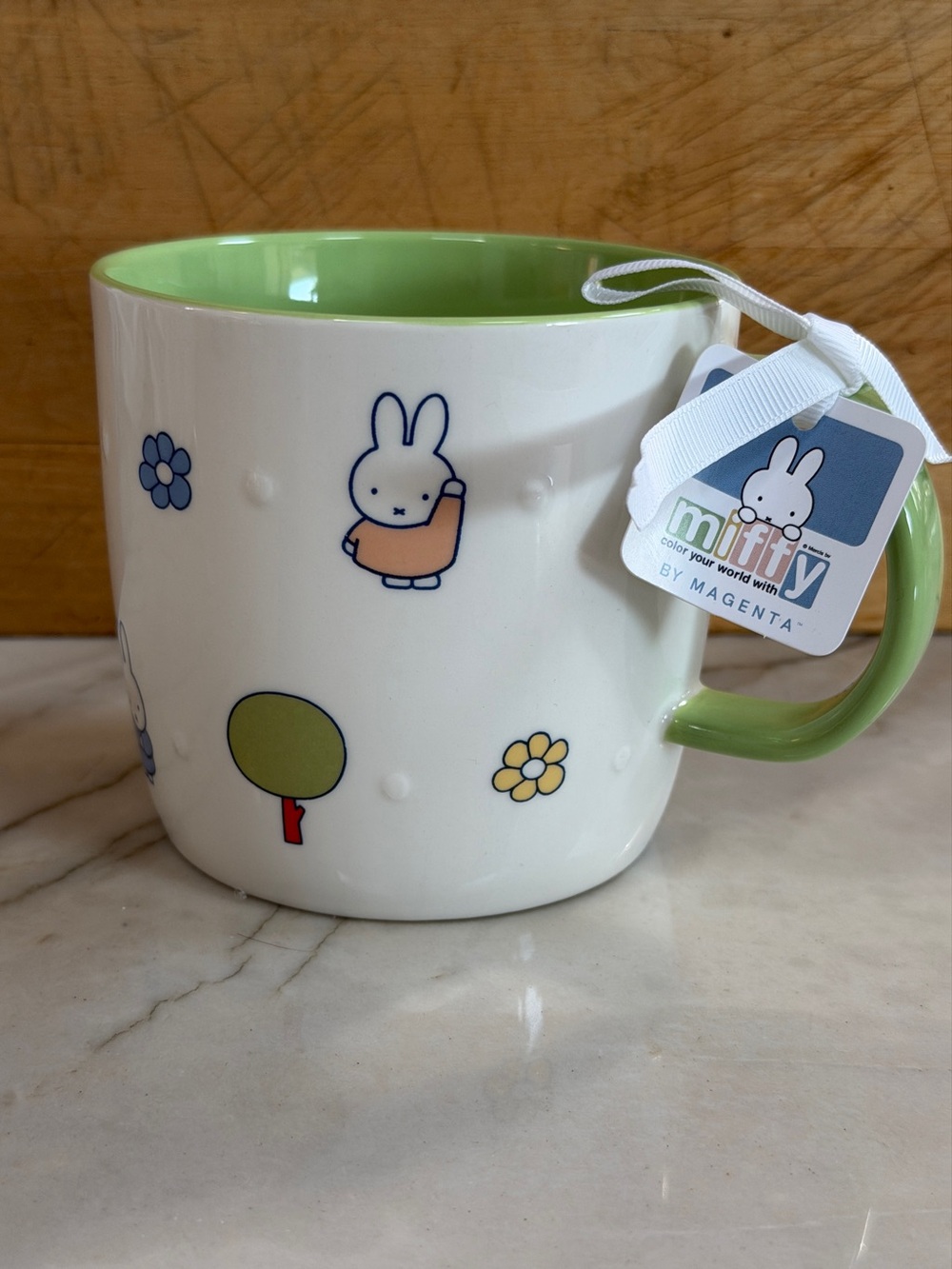 Miffy Character Ceramic Mug in white and Green by Magenta